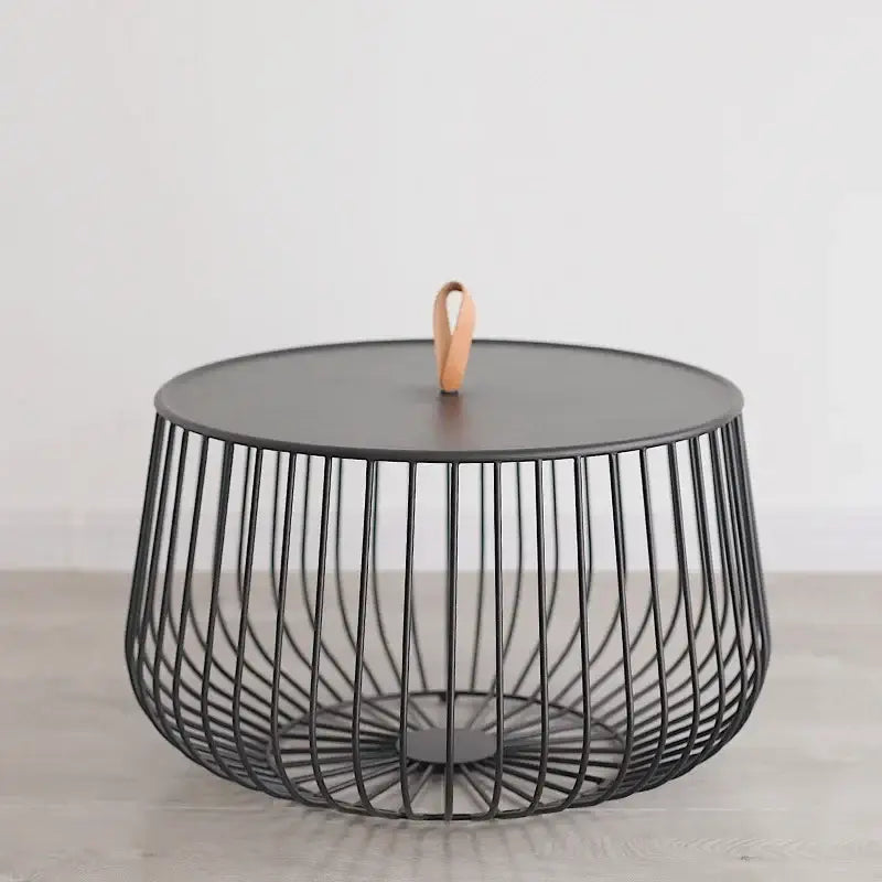 Modern gold & black coffee table living room wireframe side tables