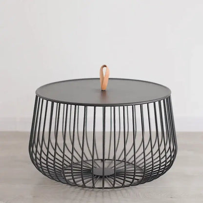 Modern gold & black coffee table living room wireframe side tables