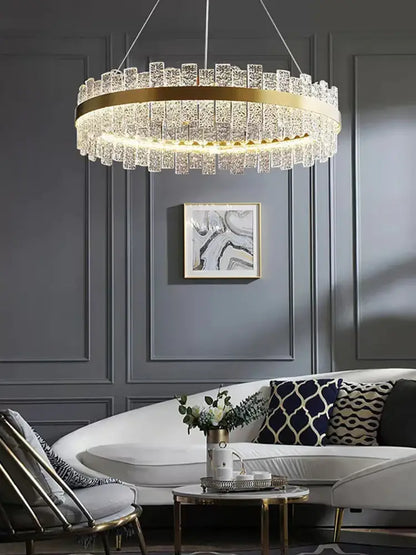 Modern gold & black crystal led chandelier dining room pendant light