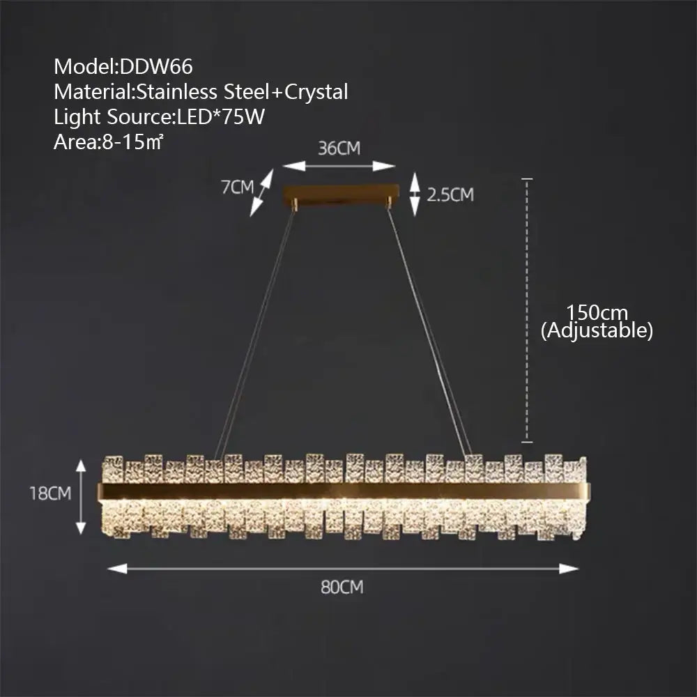 Modern gold & black crystal led chandelier dining room pendant light