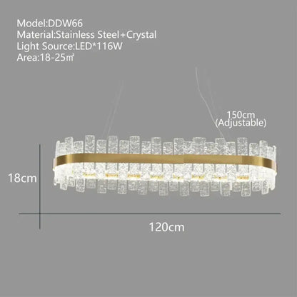 Modern gold & black crystal led chandelier dining room pendant light
