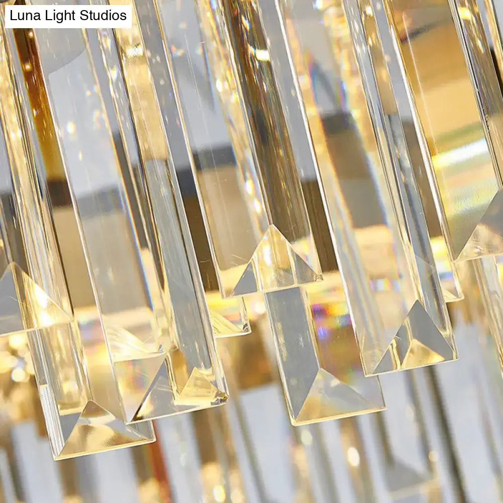 Modern gold & black crystal rod hanging lamp dining room chandelier