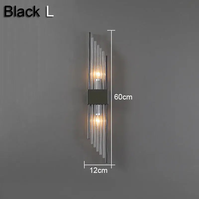 Modern gold & black crystal wall lamp for living room