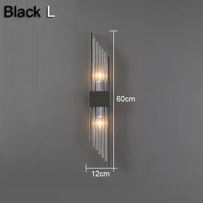 Modern gold & black crystal wall lamp for living room