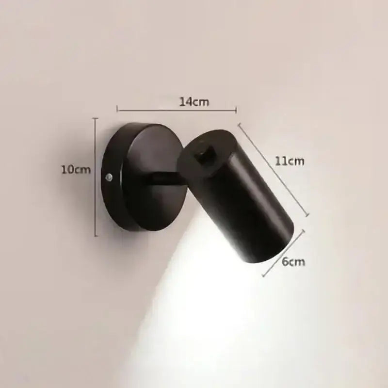 Modern gold & black cylindrical led wall lamp for living room