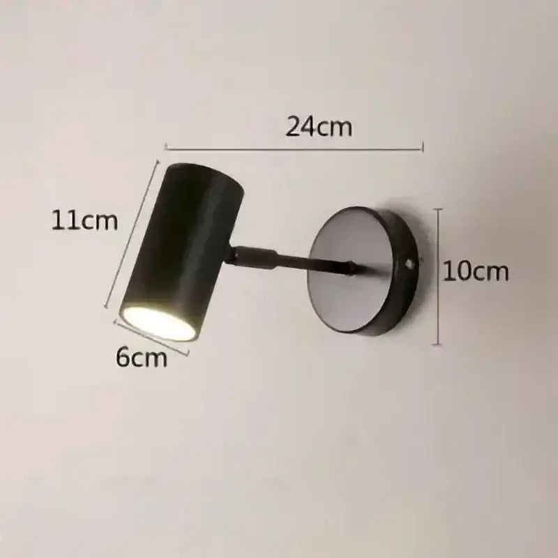 Modern gold & black cylindrical led wall lamp for living room
