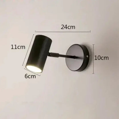 Modern gold & black cylindrical led wall lamp for living room