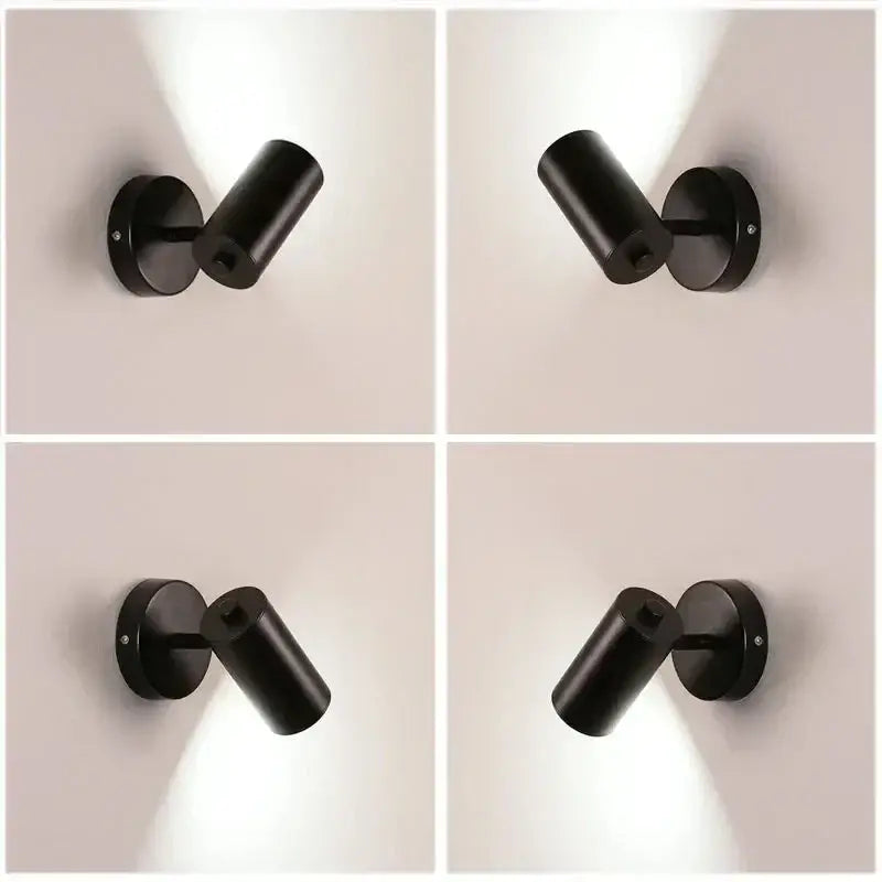 Modern gold & black cylindrical led wall lamp for living room