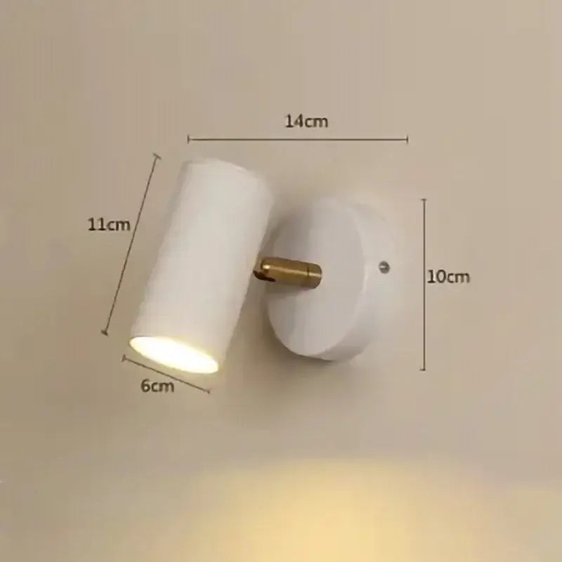 Modern gold & black cylindrical led wall lamp for living room