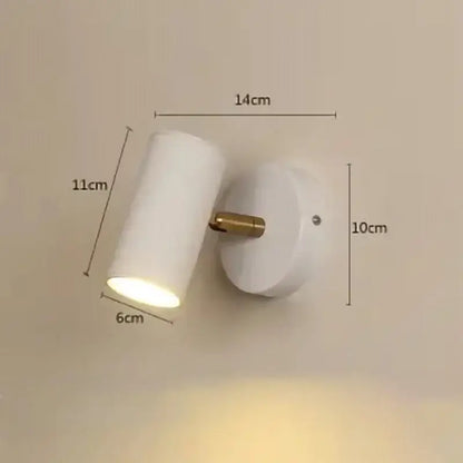 Modern gold & black cylindrical led wall lamp for living room