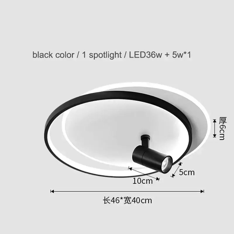 Modern gold & black dimmable led ceiling lights living room