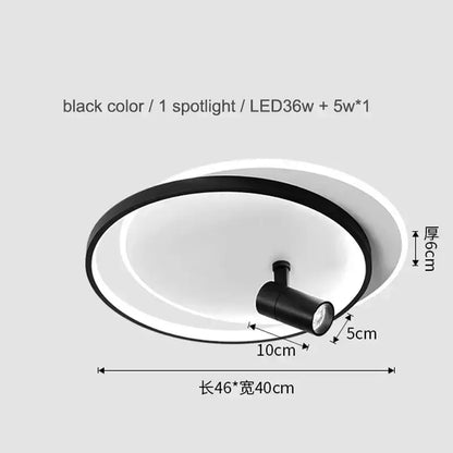 Modern gold & black dimmable led ceiling lights living room