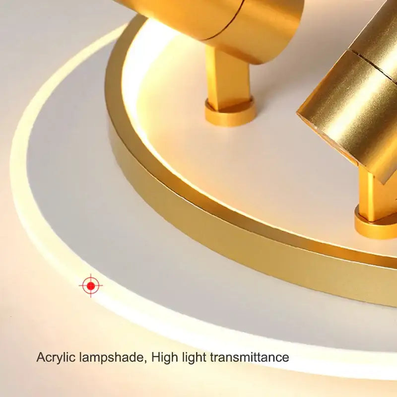Modern gold & black dimmable led ceiling lights living room