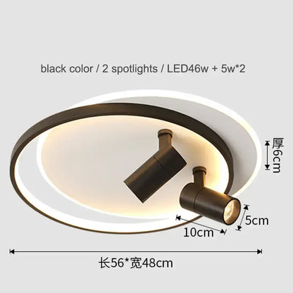 Modern gold & black dimmable led ceiling lights living room