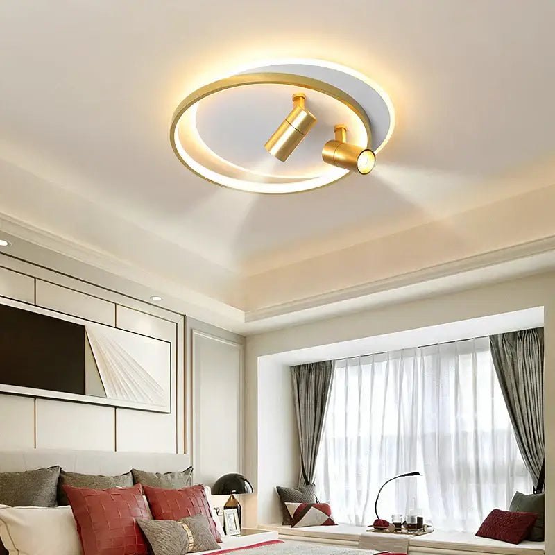 Modern gold & black dimmable led ceiling lights living room