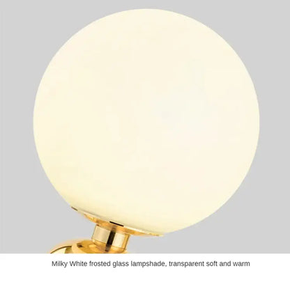 Modern gold & black decorbites glass ball led desk lamp bedroom light