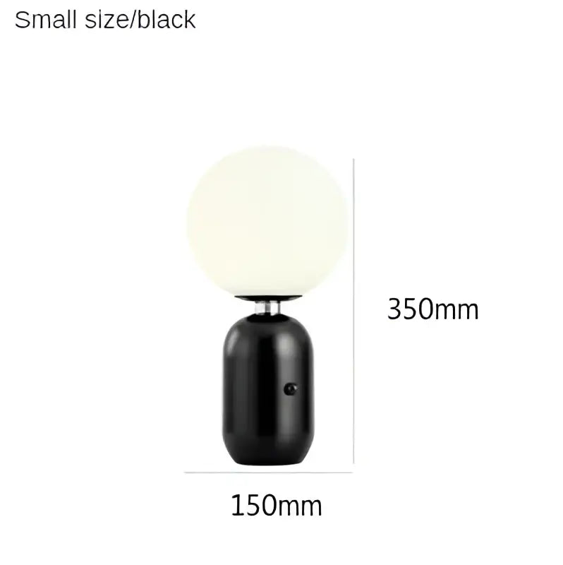 Modern gold & black decorbites glass ball led desk lamp bedroom light