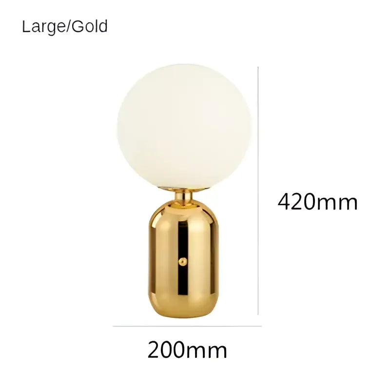 Modern gold & black decorbites glass ball led desk lamp bedroom light