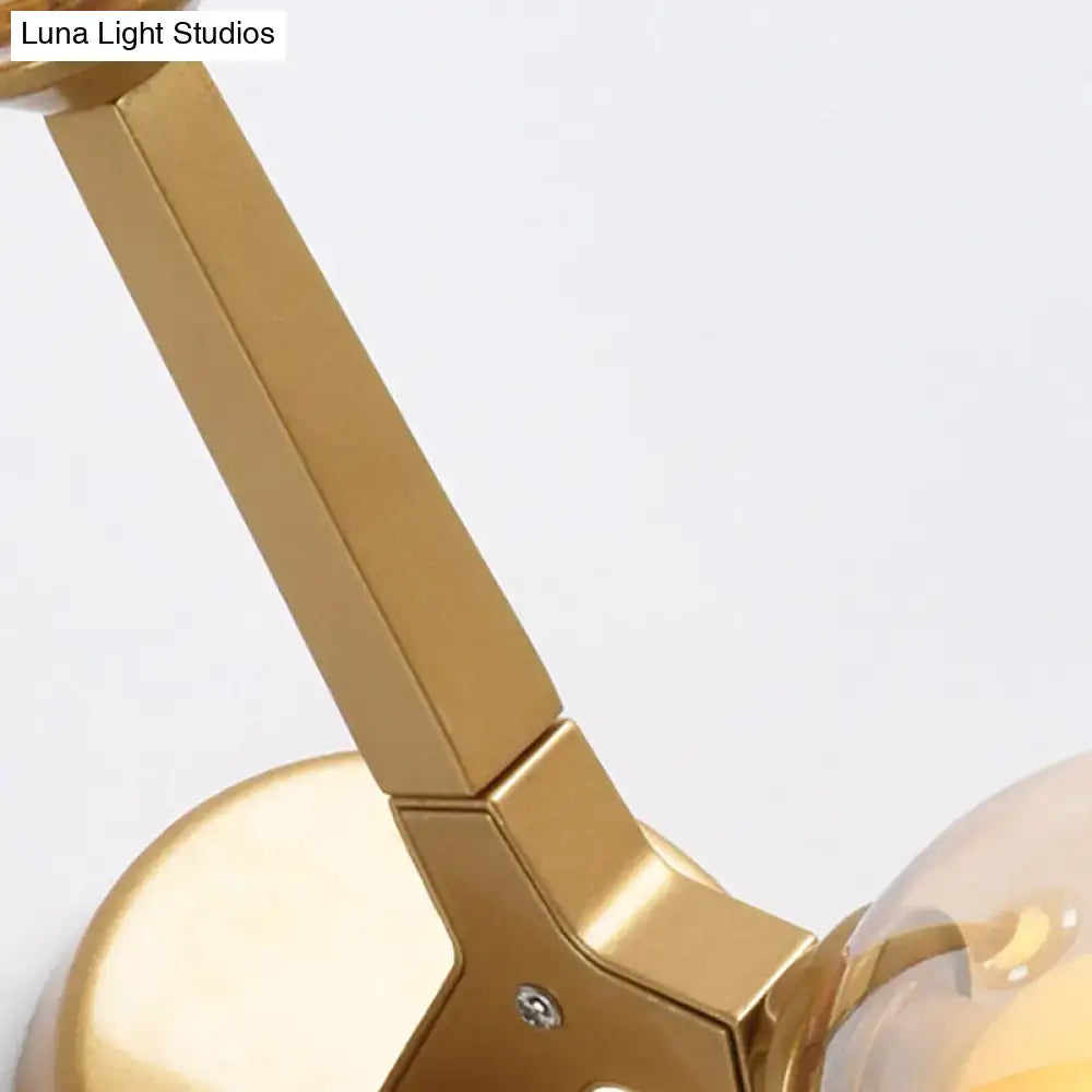 Modern gold & black double globe wall lamp corridor sconce light