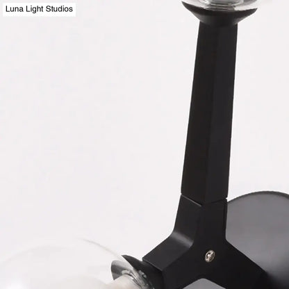 Modern gold & black double globe wall lamp corridor sconce light