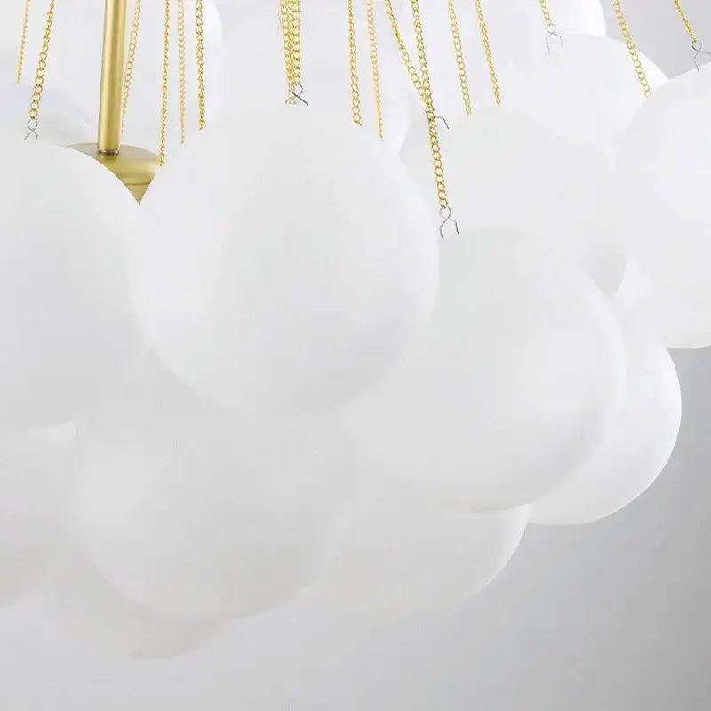 Modern gold & black frosted glass ball chandelier for dining room