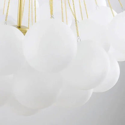Modern gold & black frosted glass ball chandelier for dining room