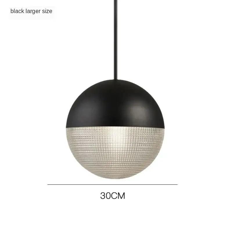 Modern gold & black glass ball led pendant light bedroom decor
