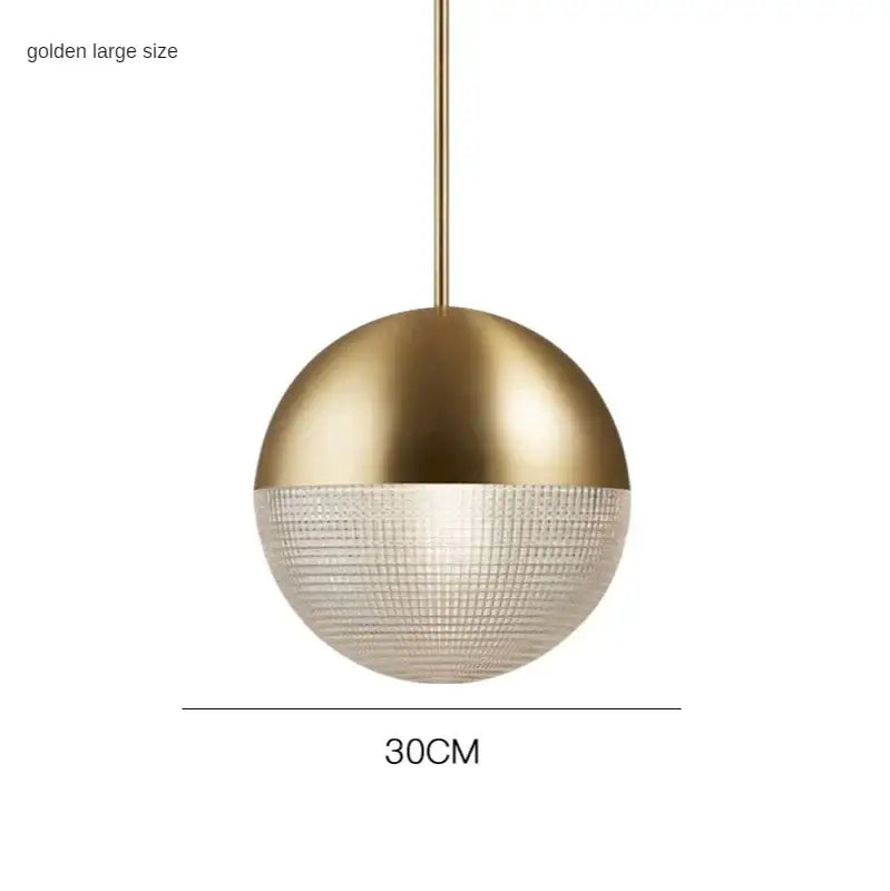 Modern gold & black glass ball led pendant light bedroom decor