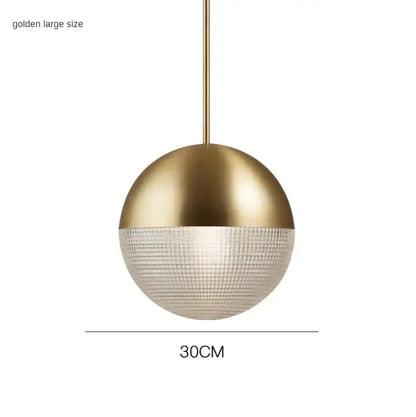 Modern gold & black glass ball led pendant light bedroom decor