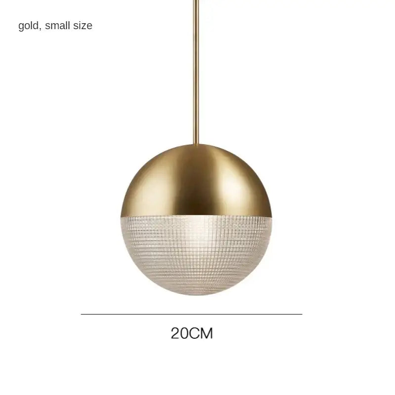 Modern gold & black glass ball led pendant light bedroom decor
