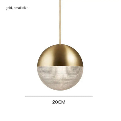 Modern gold & black glass ball led pendant light bedroom decor