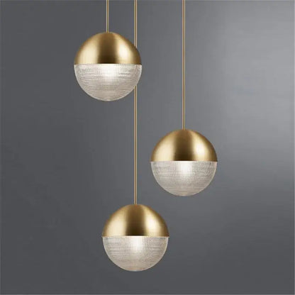 Modern gold & black glass ball led pendant light bedroom decor