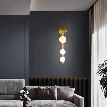 Modern gold & black glass ball wall lights living room