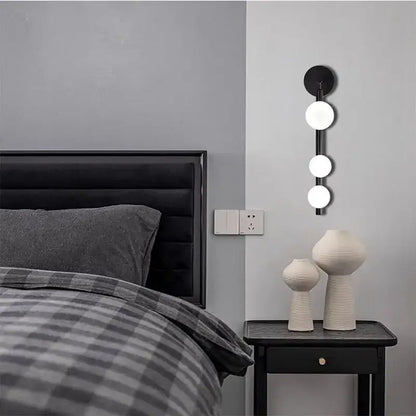 Modern gold & black glass ball wall lights living room
