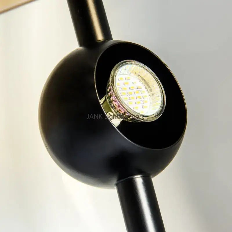 Modern gold & black glass hemisphere led floor lamp living room