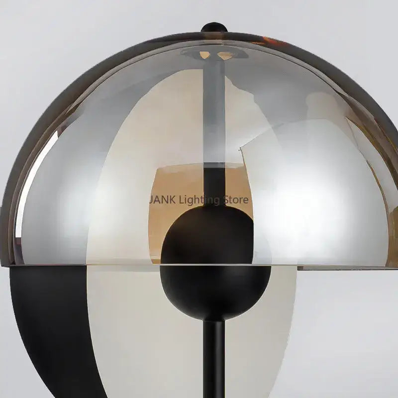 Modern gold & black glass hemisphere led floor lamp living room