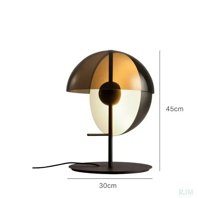 Modern gold & black glass hemisphere led floor lamp living room