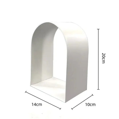 Modern gold & black golden arches metal sculpture living room bookend