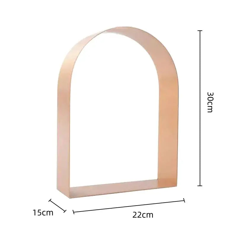 Modern gold & black golden arches metal sculpture living room bookend