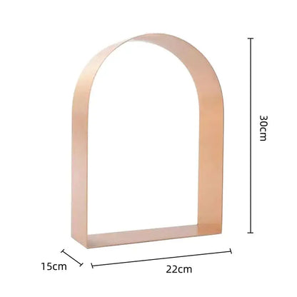 Modern gold & black golden arches metal sculpture living room bookend