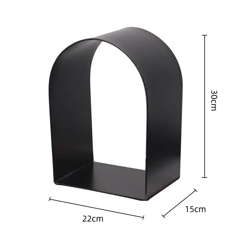 Modern gold & black golden arches metal sculpture living room bookend