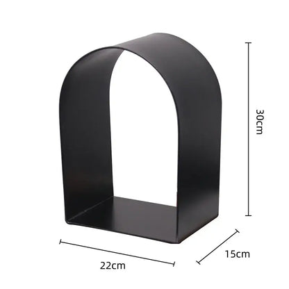 Modern gold & black golden arches metal sculpture living room bookend