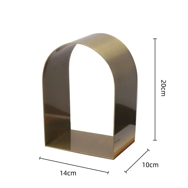 Modern gold & black golden arches metal sculpture living room bookend