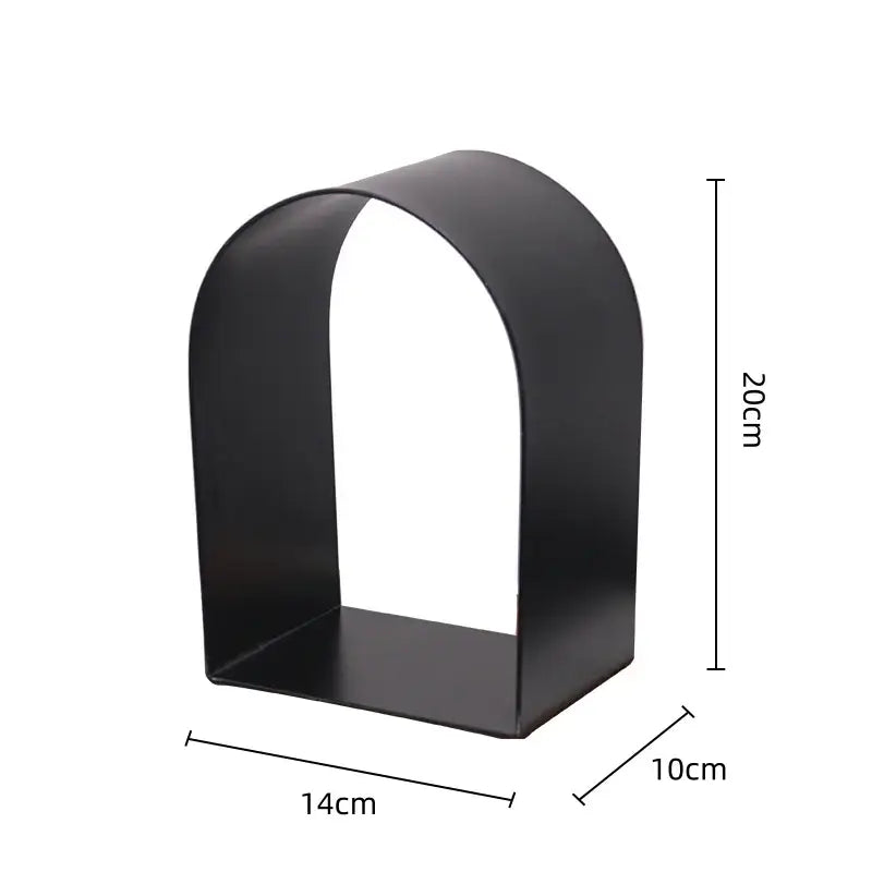 Modern gold & black golden arches metal sculpture living room bookend