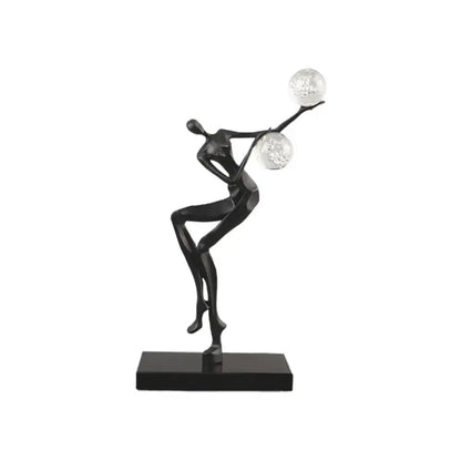 Modern gold & black golden man crystal ball sculpture living room decor