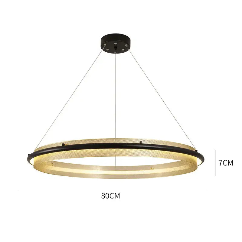 Modern gold & black honeycomb round pendant light for dining room
