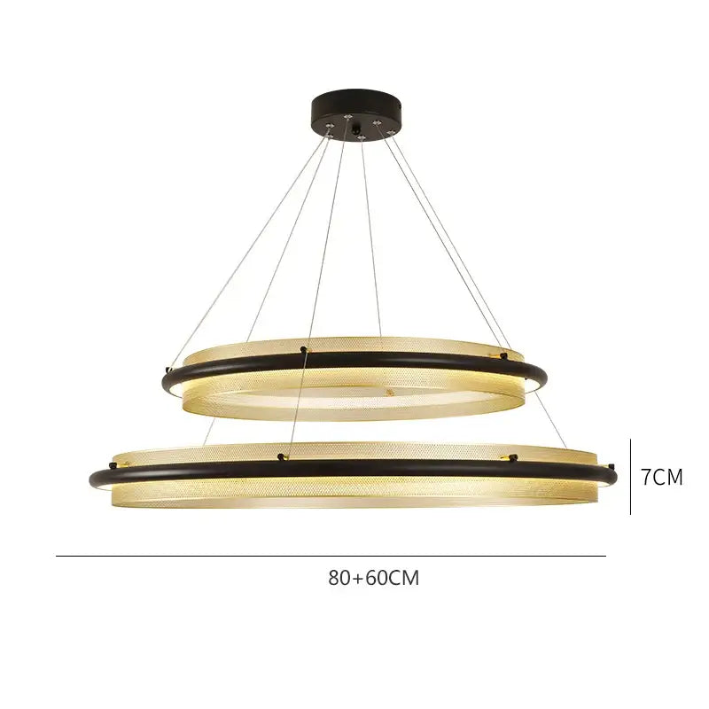 Modern gold & black honeycomb round pendant light for dining room