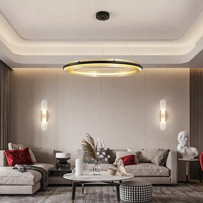 Modern gold & black honeycomb round pendant light for dining room