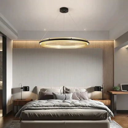 Modern gold & black honeycomb round pendant light for dining room