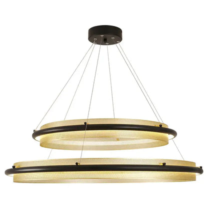 Modern gold & black honeycomb round pendant light for dining room